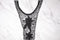 Black Floral Faux Leather Applique